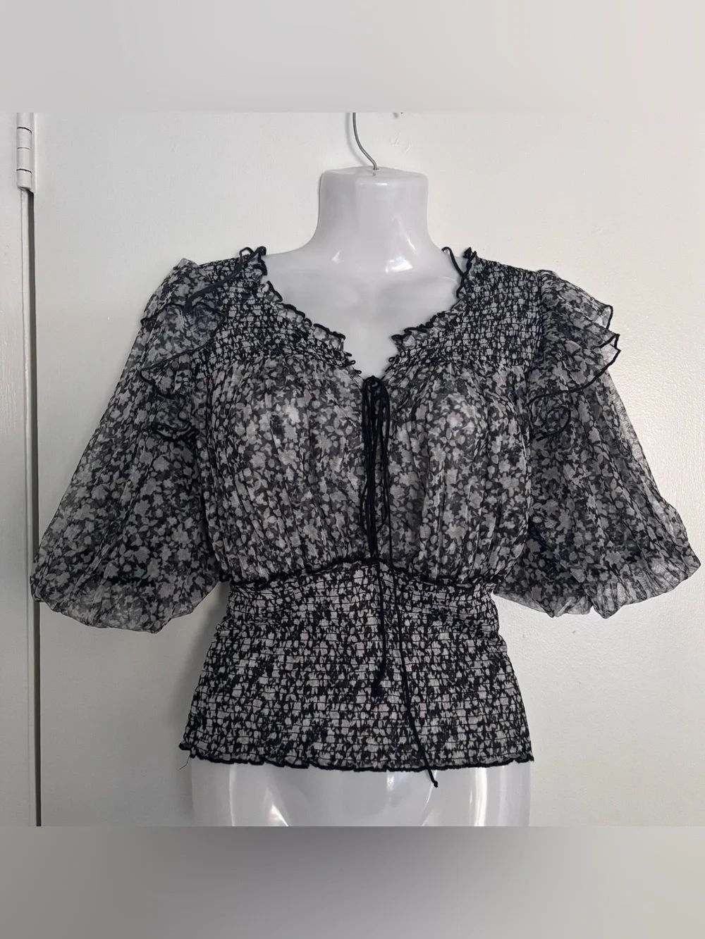 Free People | Floral Mesh Top